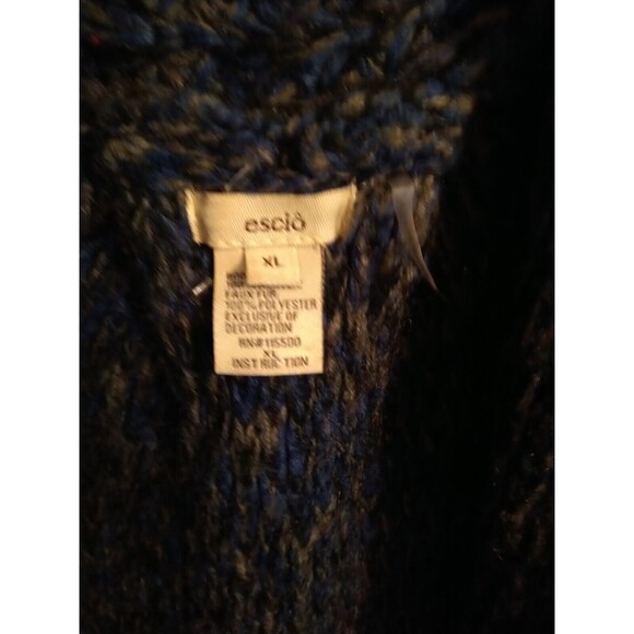 Escio Fringed Faux Fur Open Sweater Cardigan Xl Boho - Picture 5 of 11